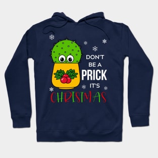 Don't Be A Prick It's Christmas - Cute Cactus In Christmas Holly Pot Hoodie